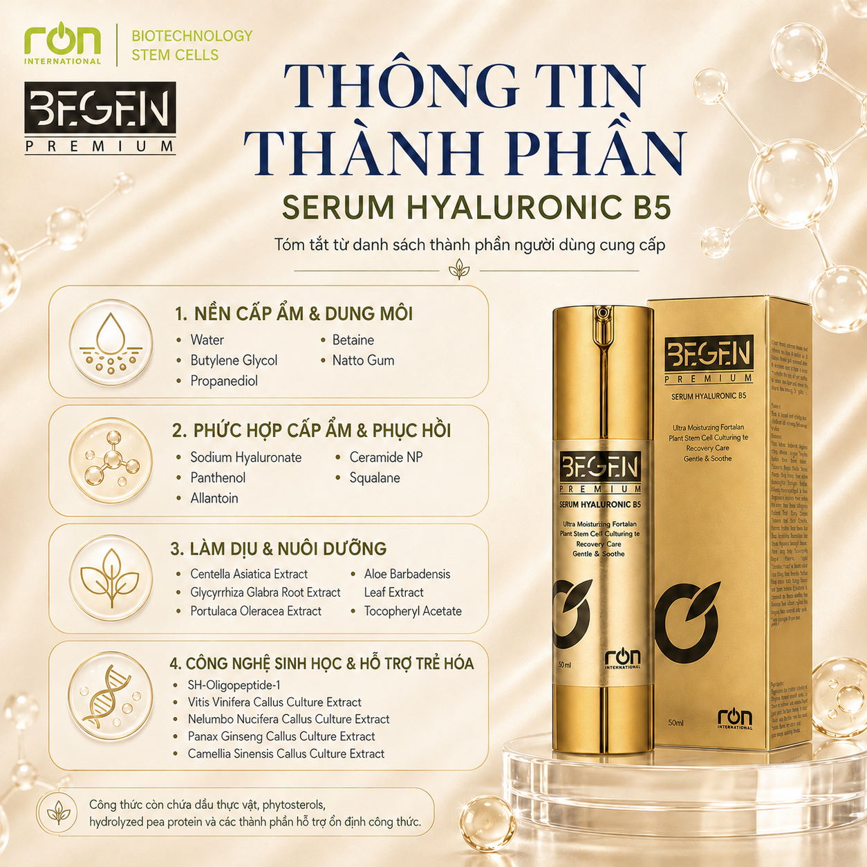 Tinh Chất Dưỡng Ẩm B5 Begen Premium
